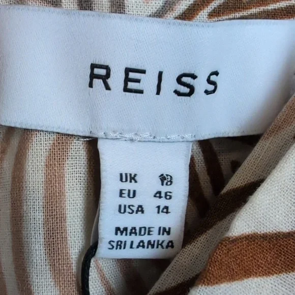 Elegant Reiss Rosie Animal Print Midi Dress NWT Size 14 Midi